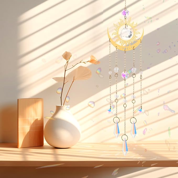 Crystal Sun Moon Suncatcher Rainbow Maker for Windows