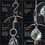Crystal Sun Catcher Silver Planet Prism Wind Chime