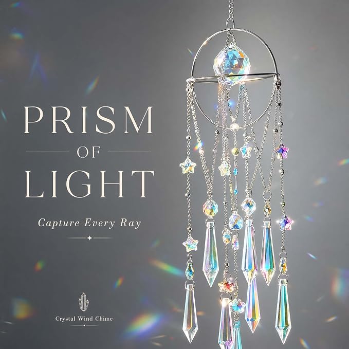 Crystal Sun Catcher Silver Planet Prism Wind Chime
