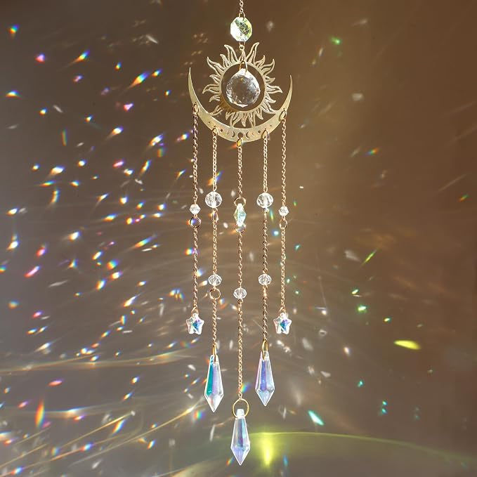 Crystal Sun Moon Suncatcher Rainbow Maker for Windows