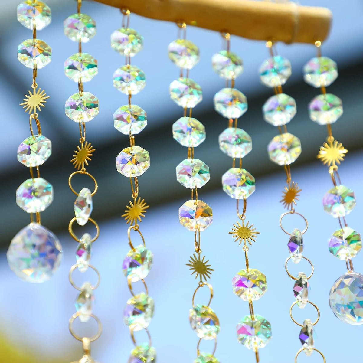 13-Inch Crystal Leaf Suncatcher Rainbow Maker