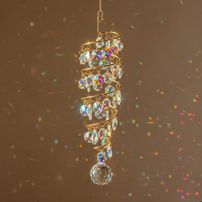 19 Crystal Spiral Suncatcher Wind Spinner