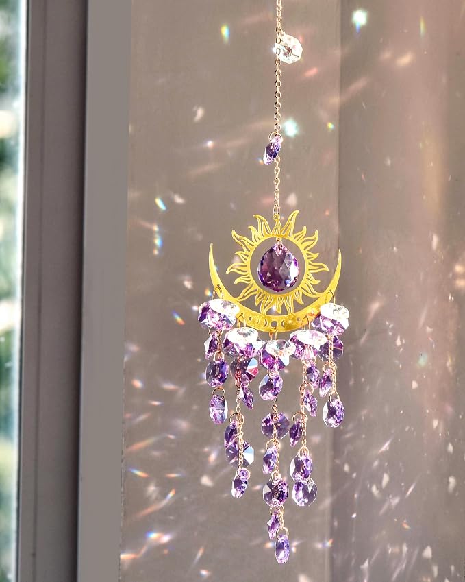 Prism Window Suncatcher Sun Moon Crystal Rainbow Maker