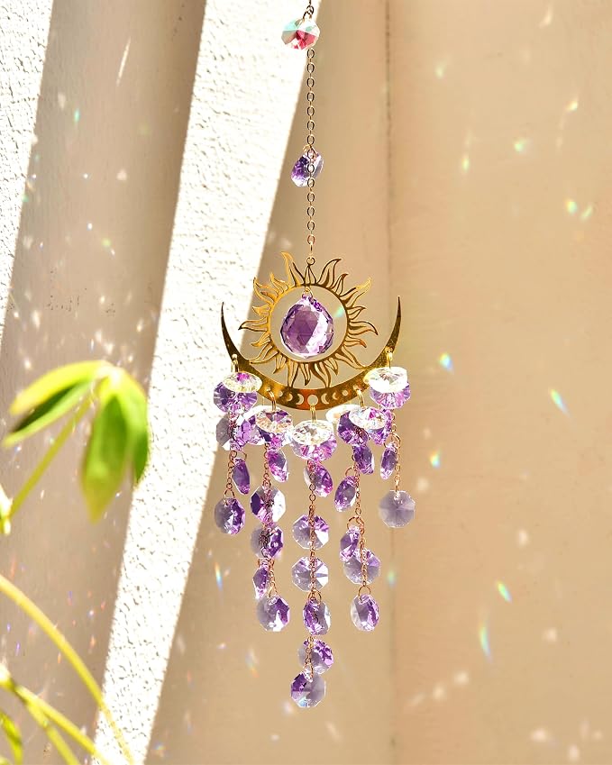 Prism Window Suncatcher Sun Moon Crystal Rainbow Maker