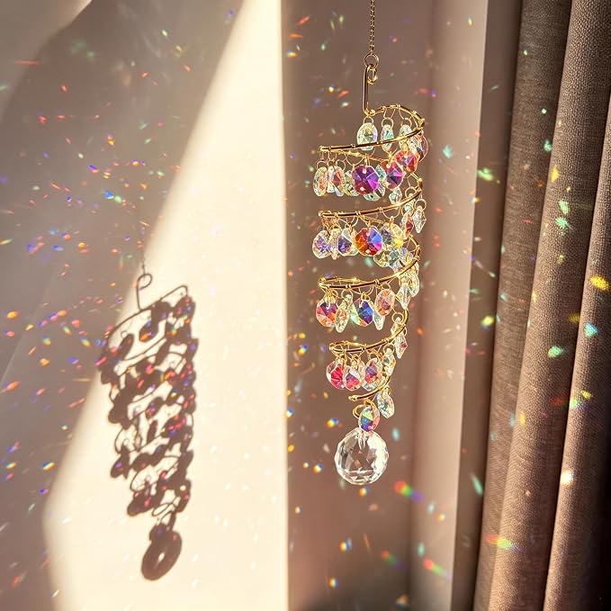 19 Crystal Spiral Suncatcher Wind Spinner